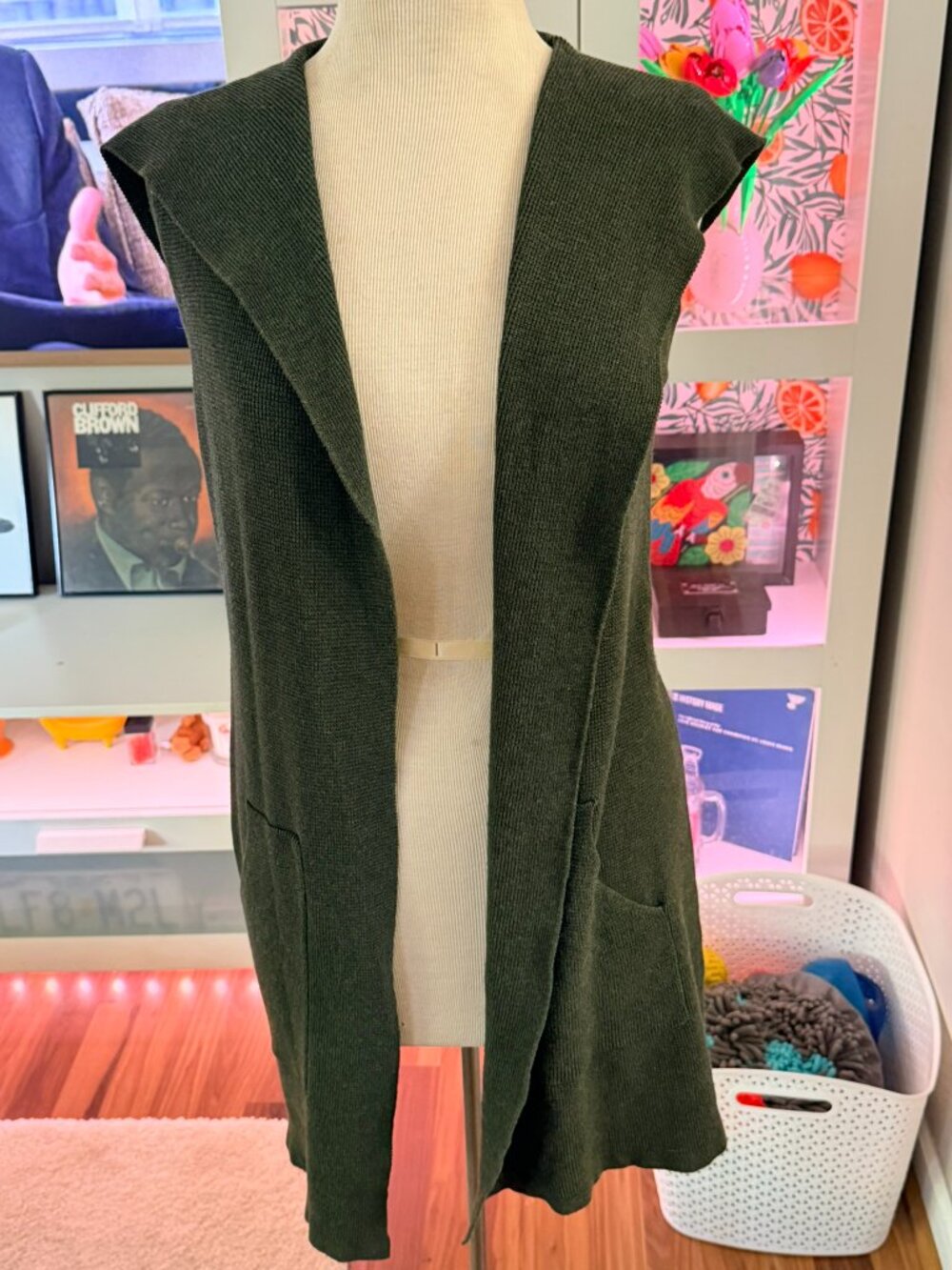 Hooded Green Vest